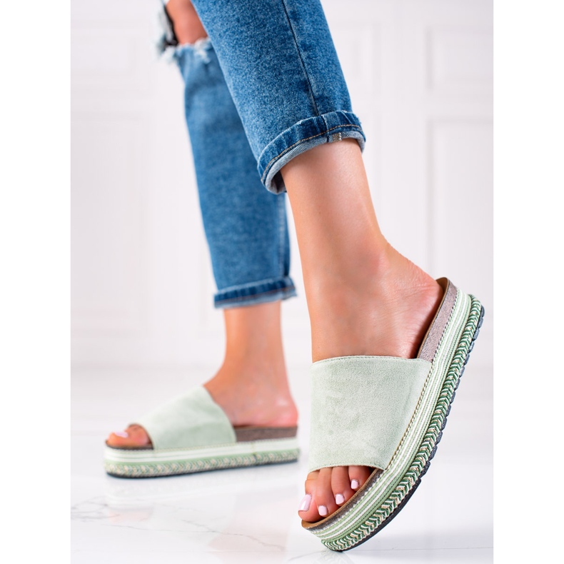 Bestelle Papuci Verzi Pe Platformă verde 1