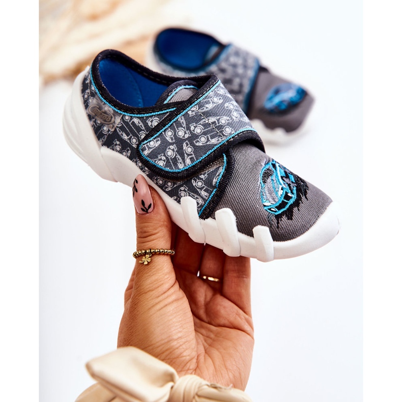 BEFADO S.A. Papuci Befado Velcro Car 273X339 Gri-Albastru 1