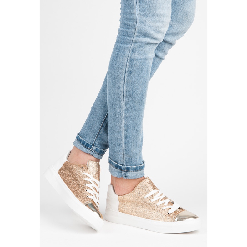 Kylie Adidași Legați Cu Sclipici galben 1 Kylie Adidași Legați Cu Sclipici galben 1