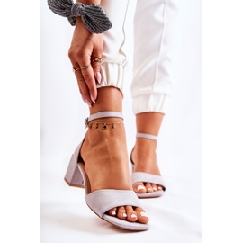 PS1 Sandale De Damă Cu Toc Înalt Gri Luciana 1 PS1 Sandale De Damă Cu Toc Înalt Gri Luciana 1