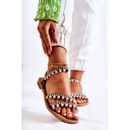 PS1 Sandale Confortabile De Damă Cu Ornamente Negre Nell negru 1