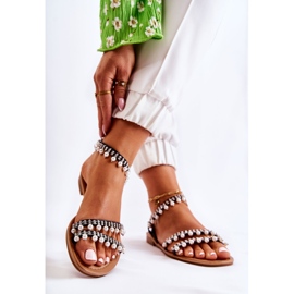 PS1 Sandale Confortabile De Damă Cu Ornamente Negre Nell negru 2