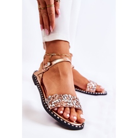 PS1 Sandale De Dama Pe Toc Plat Cu Capse Aur Rose Francesca roz de aur 1 PS1 Sandale De Dama Pe Toc Plat Cu Capse Aur Rose Francesca roz de aur 1