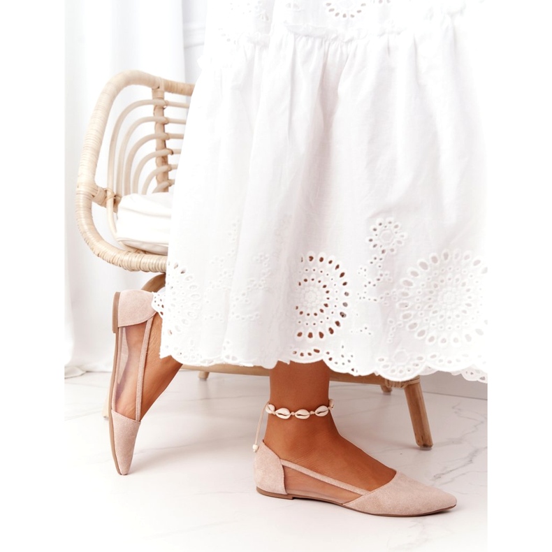 Balerini Spitz Cu Plasă Bej 8BL71-2015 3