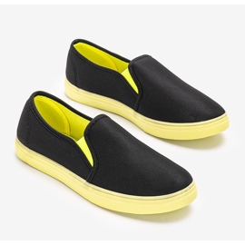 Pantofi negri Kulma negru verde 1