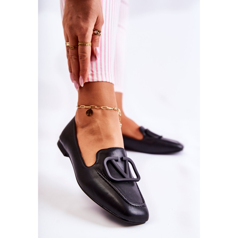 PS1 Pantofi mocasini cu ornament Black Hermosa negru 2