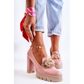 PA2 Pompe Elegante Cu Caterină Roz-Bej Uni Ornamentale 1