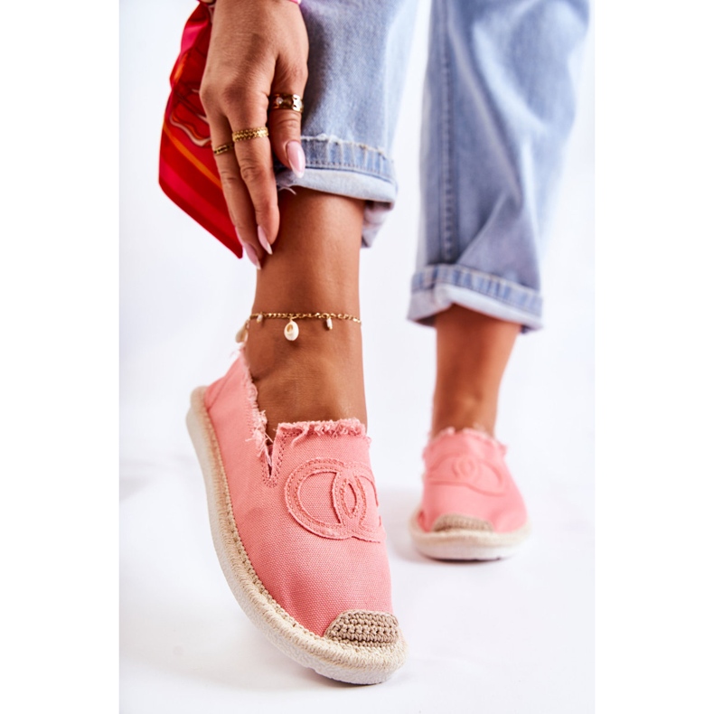 PS1 Espadrile clasice pentru damă, Coral Flaure roz 1