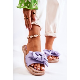 FK1 Papuci de damă cu fundă din material Violet Ginna 1 FK1 Papuci de damă cu fundă din material Violet Ginna 1