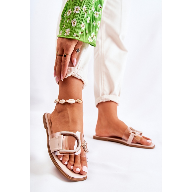 FS1 Papuci Marsala bej pentru femei la modă 1