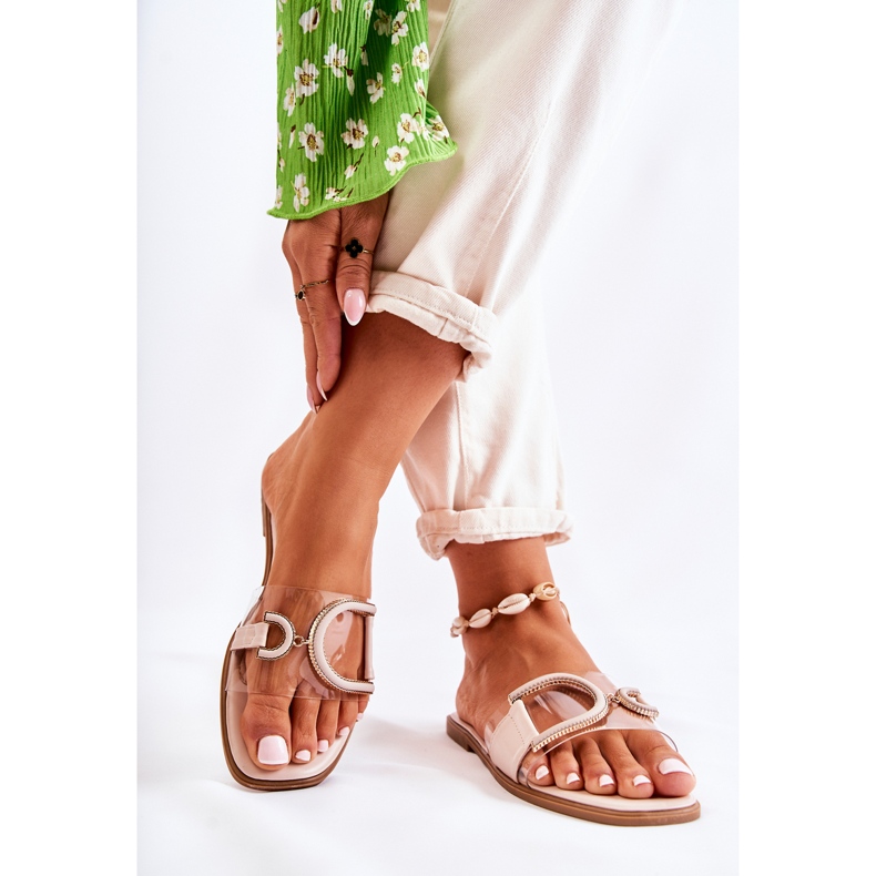 FS1 Papuci Marsala bej pentru femei la modă 2