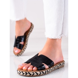 MIKA Papuci negri la modă negru 1 MIKA Papuci negri la modă negru 1