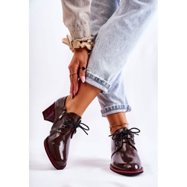 S.Barski Pantofi cu fermoar, maro si rosu Laurosa roșu 2