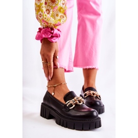PS1 Pantofi din piele cu lanț decorativ negru carmin 1