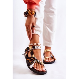 PM1 Sandale Damă Cu Velcro Negru Caprisa alb 1 PM1 Sandale Damă Cu Velcro Negru Caprisa alb 1