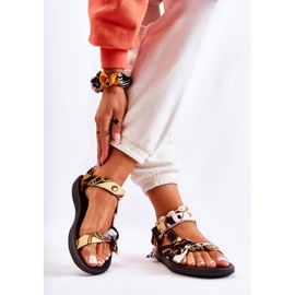 PM1 Sandale Damă Cu Velcro Negru Caprisa alb 2 PM1 Sandale Damă Cu Velcro Negru Caprisa alb 2