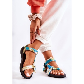 PM1 Sandale Damă Cu Velcro Caprisa Verde alb 2 PM1 Sandale Damă Cu Velcro Caprisa Verde alb 2