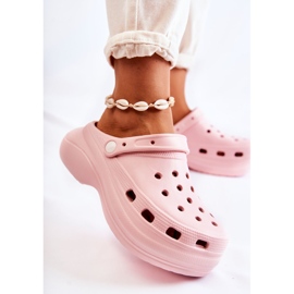 FS1 Papuci de damă cu spumă Crocs Pink Coline roz 2