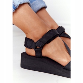 Sandale pentru spumă pentru femei pe Wedge Big Star FF274A349 Negru 6
