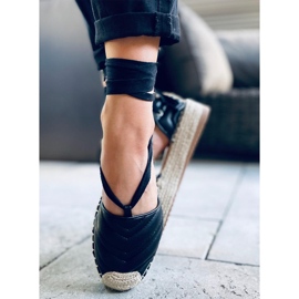 Freesia Espadrile negre legate la glezna negru 4