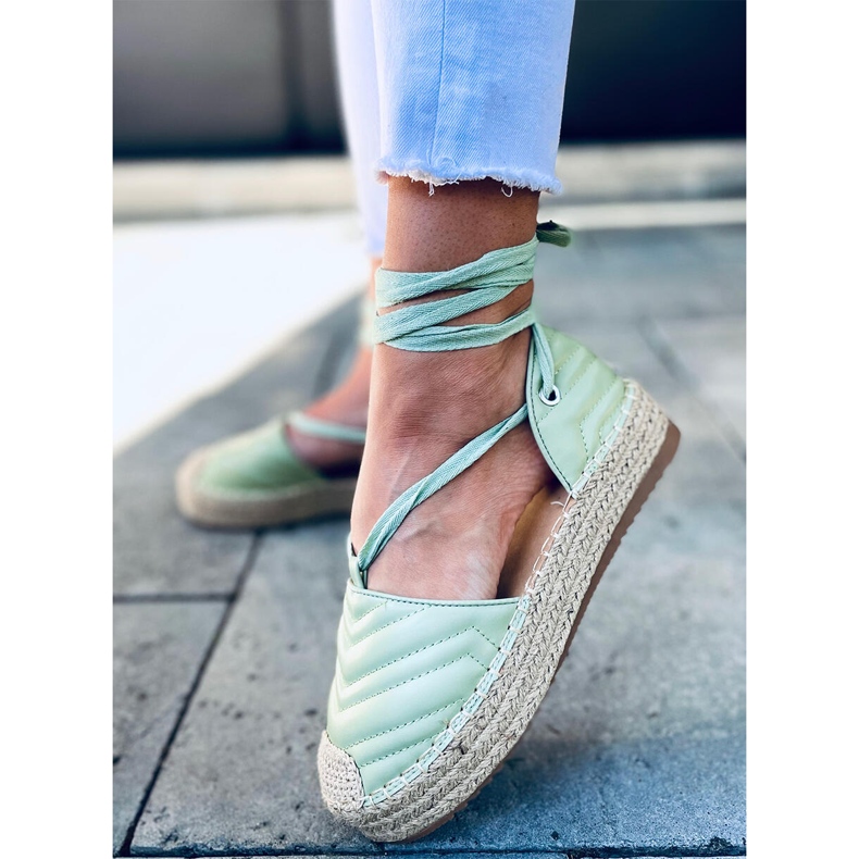 Espadrile Freesia Green cu glezne verde 1