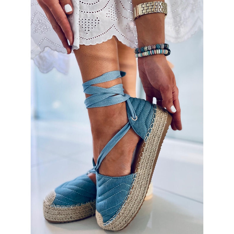 Espadrile până la glezne Freesia Blue albastru 2