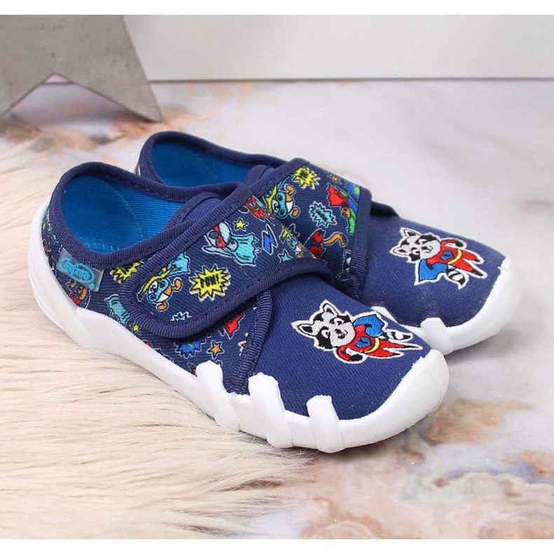 Jr. Befado papuci velcro pentru gradinita albastru marin 2