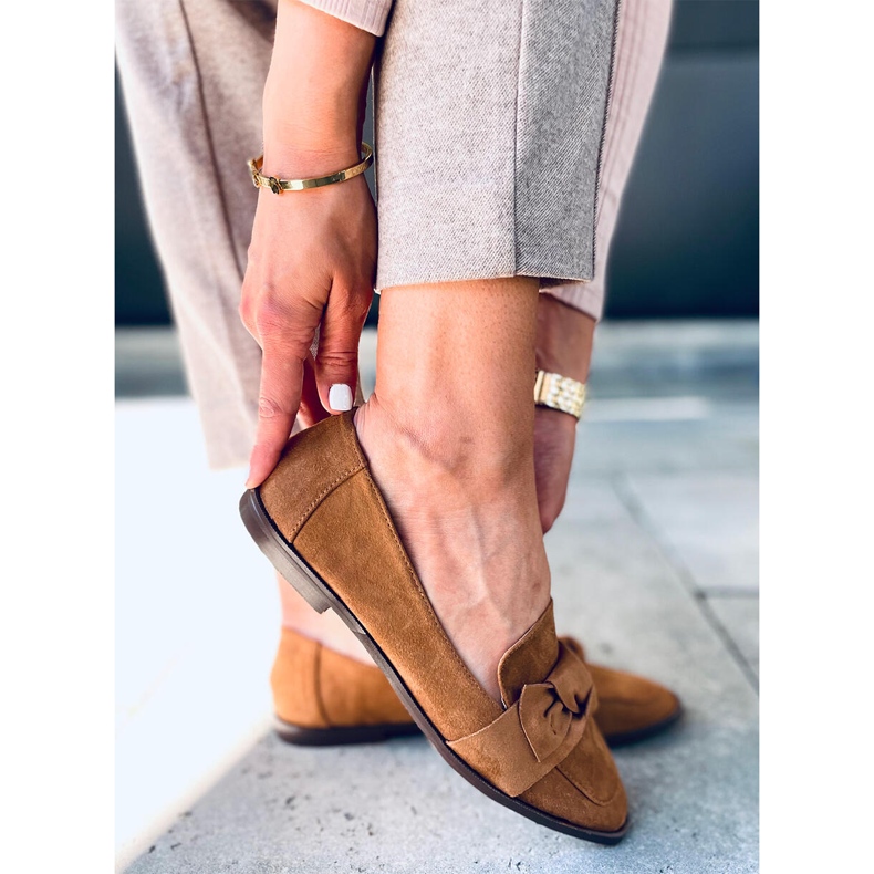 Mocasini de dama Rarity Camel maro 2