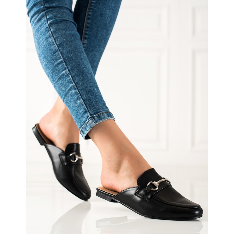 SHELOVET Mocasini papuci negri negru 1