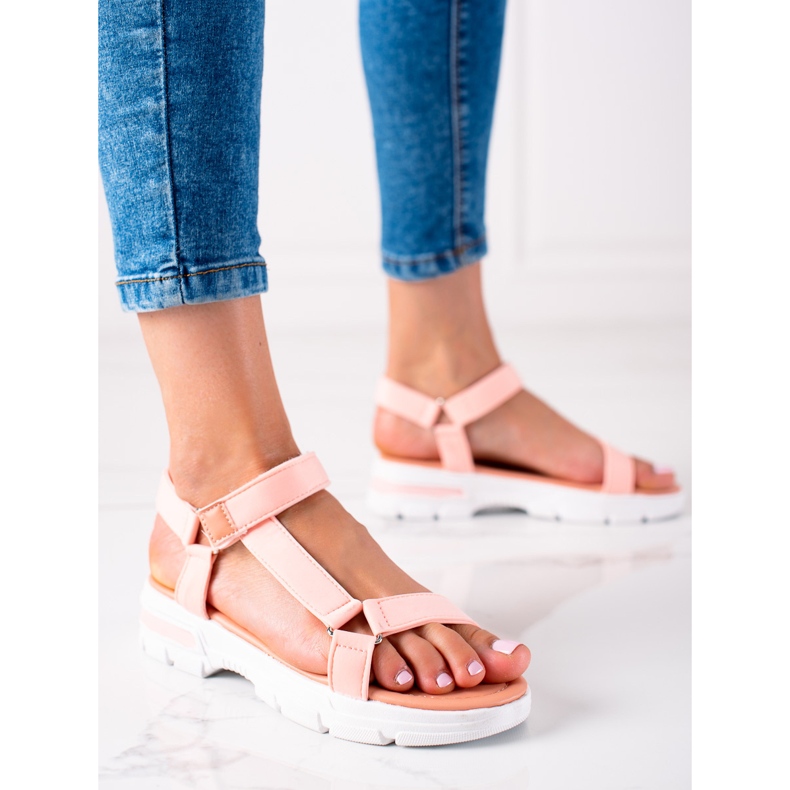 Groto Gogo Sandale Confortabile Cu Velcro roz 1