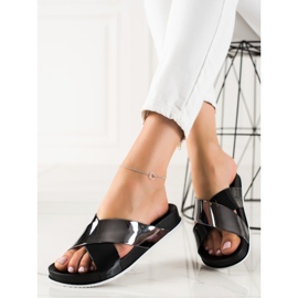 Groto Gogo Papuci negri strălucitori negru 1