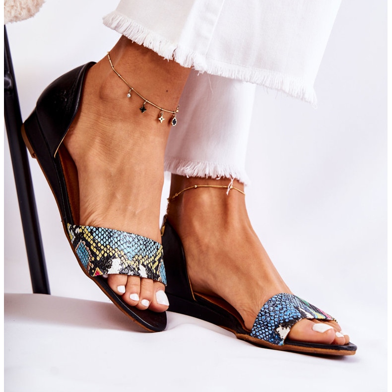 Sandale negre Maciejka 1971-63 din piele negru multicolor 1 Sandale negre Maciejka 1971-63 din piele negru multicolor 1