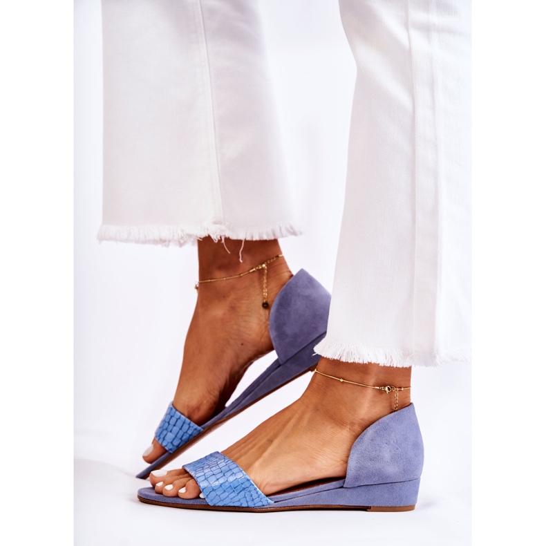 Sandale albastre Maciejka din piele 1971-61 albastru 2