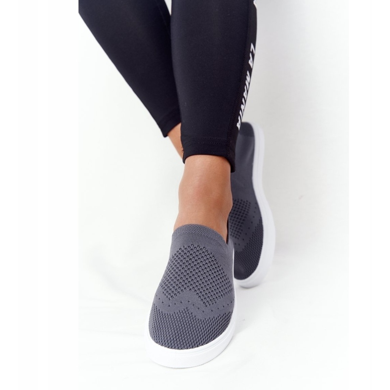 Adidași pentru femei Slip-on Big Star FF274A607 Gri 5