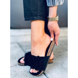 Berry Papuci din plută neagră negru 2