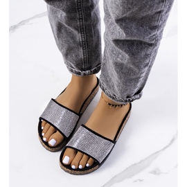 Sandale Jorja negre pe talpa de pluta negru 1