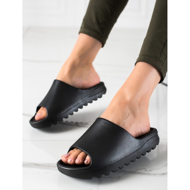 Seastar Papuci negri confortabili negru 1 Seastar Papuci negri confortabili negru 1