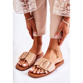 FE1 Papuci de damă la modă pentru cappuccino de vară Sylvia bej 2 FE1 Papuci de damă la modă pentru cappuccino de vară Sylvia bej 2