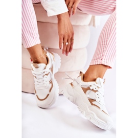 PM2 Pantofi sport textile la modă Bej și alb Amariso 1