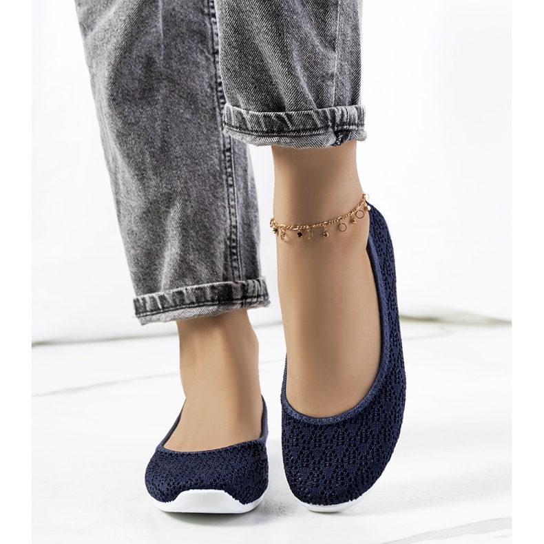 Balerini ajurati Holmen bleumarin albastru 1 Balerini ajurati Holmen bleumarin albastru 1