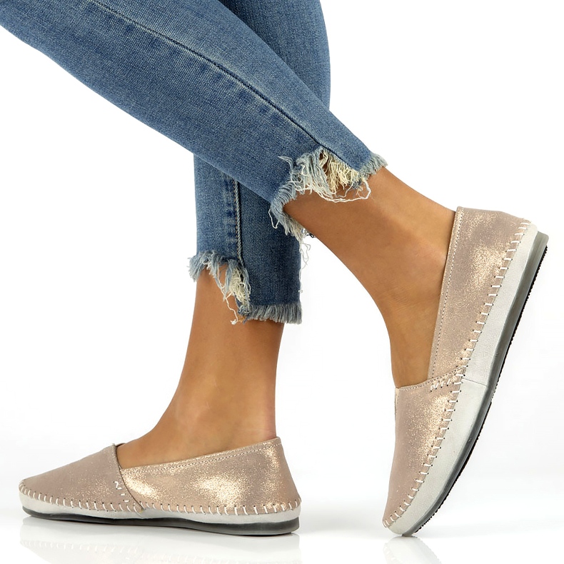 Pantofi din piele Filippo DP031 / 22 Go golden gri de aur 6