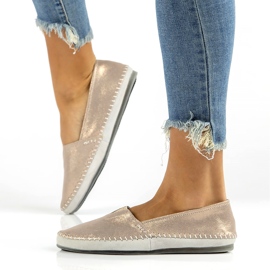 Pantofi din piele Filippo DP031 / 22 Go golden gri de aur 7