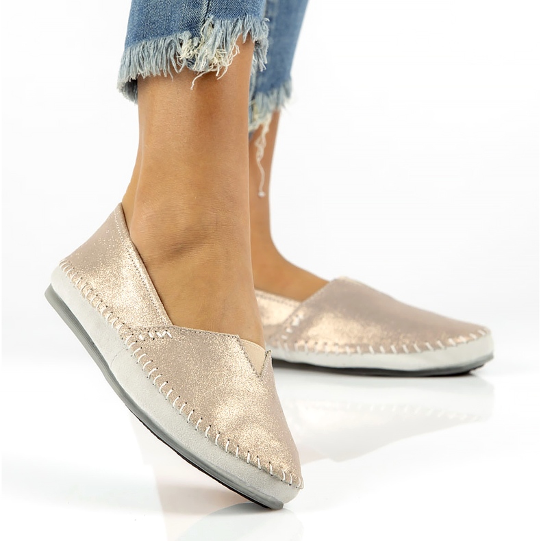 Pantofi din piele Filippo DP031 / 22 Go golden gri de aur 4