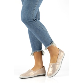 Pantofi din piele Filippo DP031 / 22 Go golden gri de aur 3