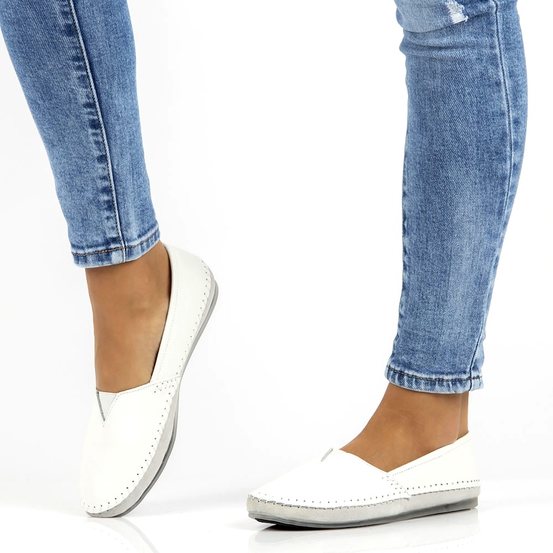 Pantofi din piele Filippo DP031 / 22 WH alb gri 6