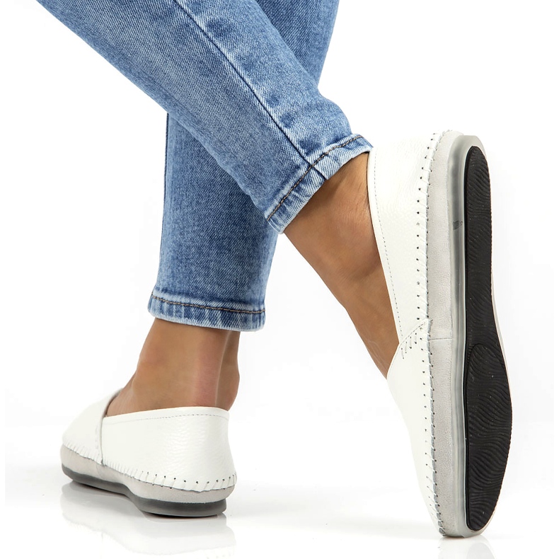 Pantofi din piele Filippo DP031 / 22 WH alb gri 1