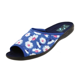 Adanex Papuci de dama cu flori Gadane SAK1 27153 alb albastru roz 5