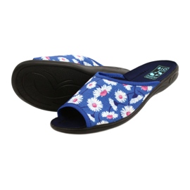 Adanex Papuci de dama cu flori Gadane SAK1 27153 alb albastru roz 4