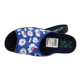 Adanex Papuci de dama cu flori Gadane SAK1 27153 alb albastru roz 6