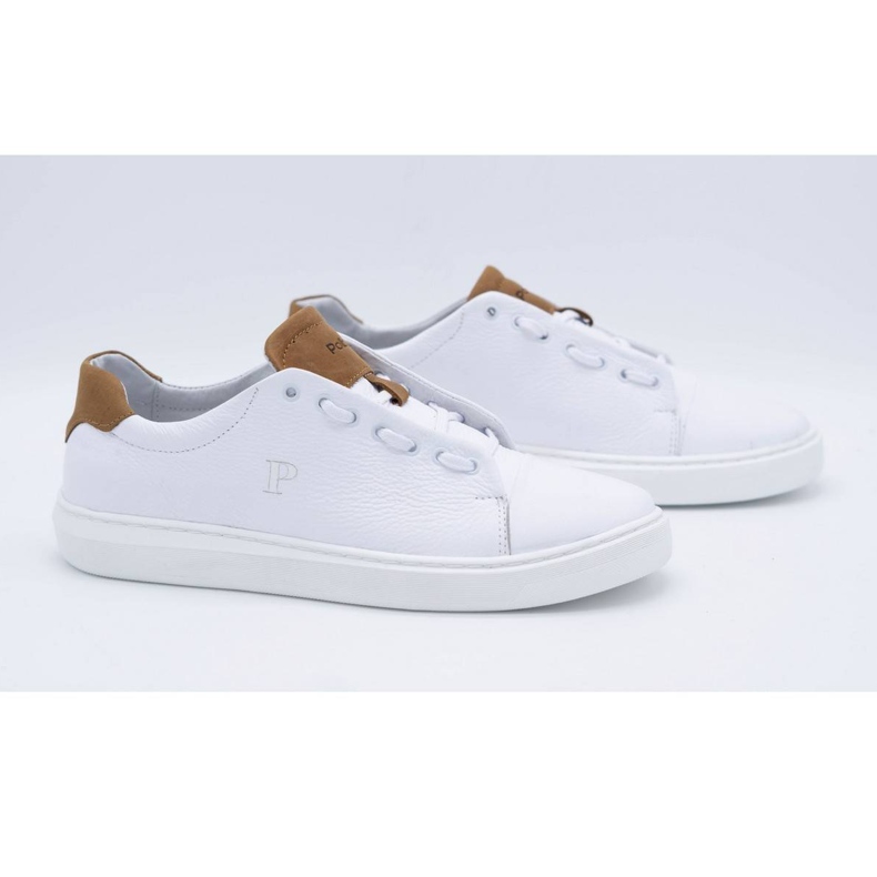 Polbut Pantofi sport barbati din piele 2109 alb 2